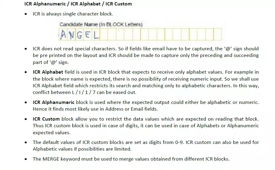 Approach for Getting Accurate Results from OMR Sheets with OCR/ICR/Barcode Blocks